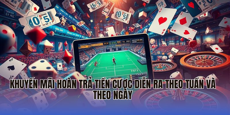 Khuyến mãi hoàn trả tiền cược diễn ra theo tuần và theo ngày